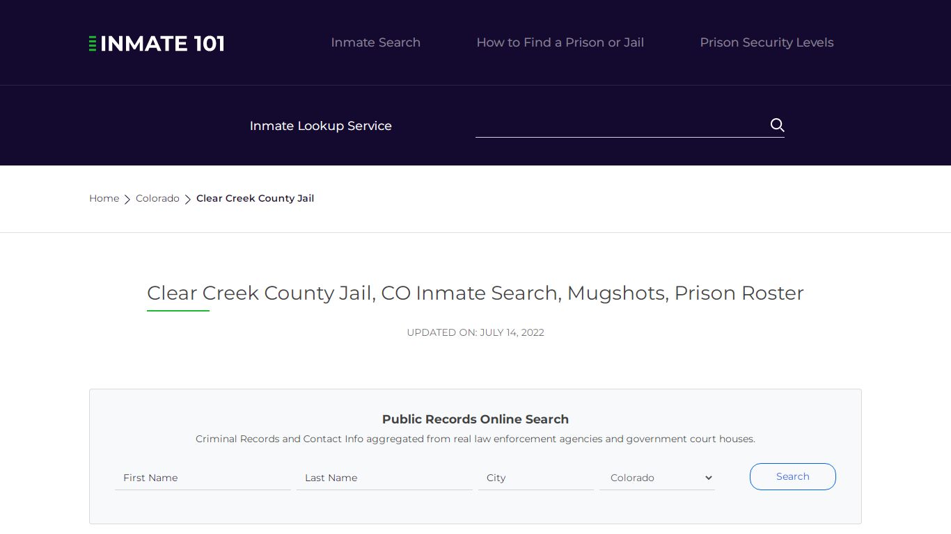 Clear Creek County Jail, CO Inmate Search, Mugshots ...