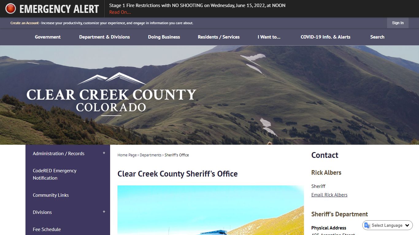 Clear Creek County Sheriff's Office | Clear Creek County ...